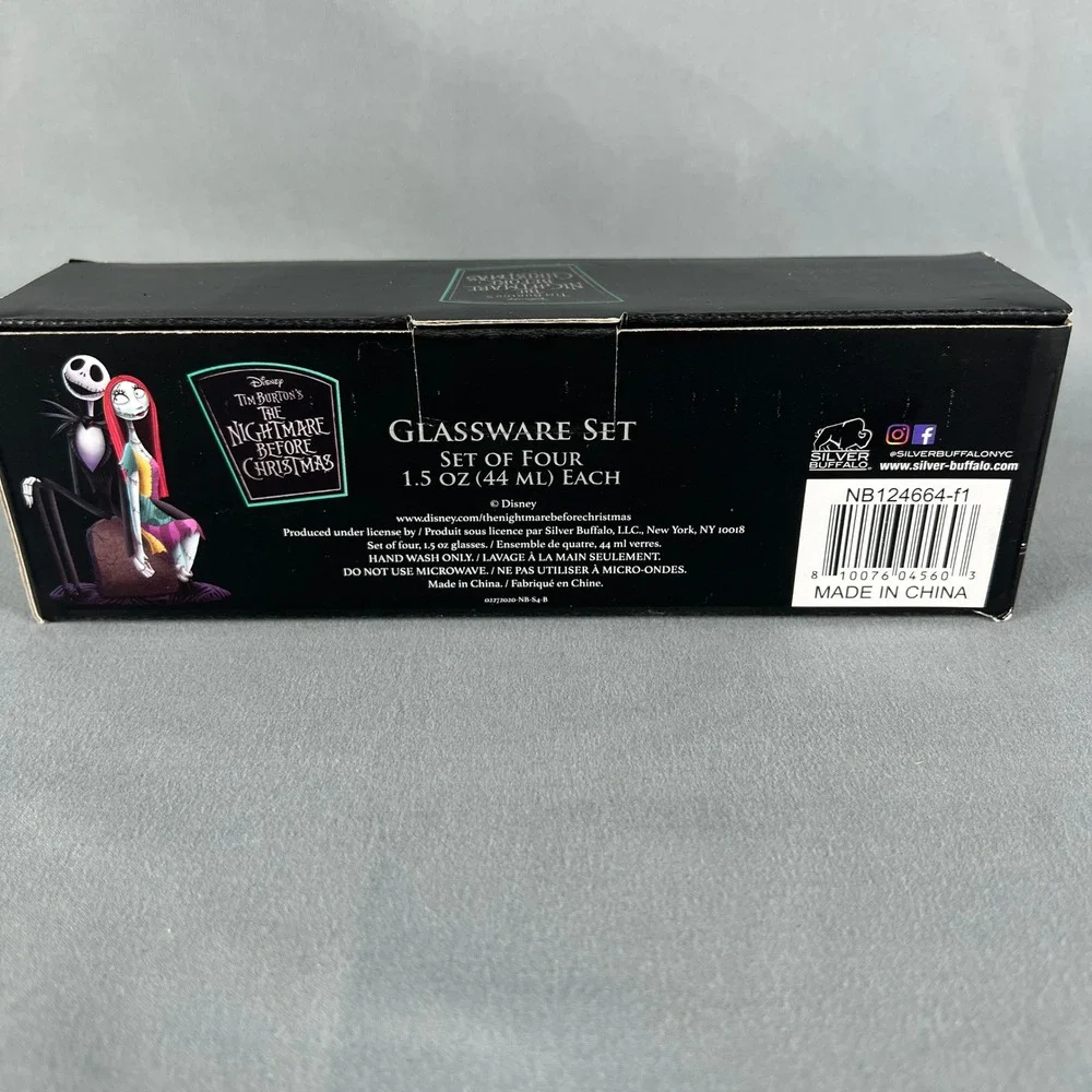 Disney Tim Burton's Nightmare Before Christmas Shot Glass Gift Set Jack Sally